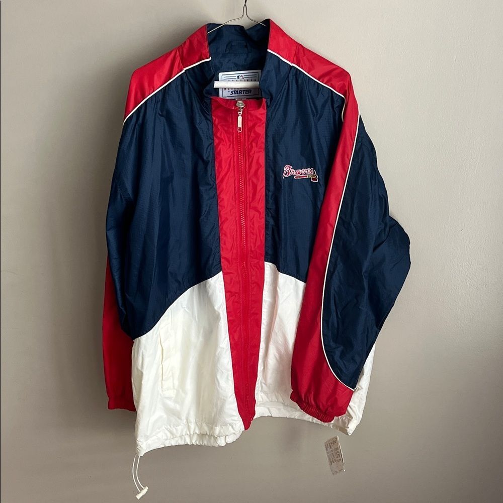 Atlanta Braves VTG Starter MLB windbreaker jacket NWT fullzip baseball size XL
